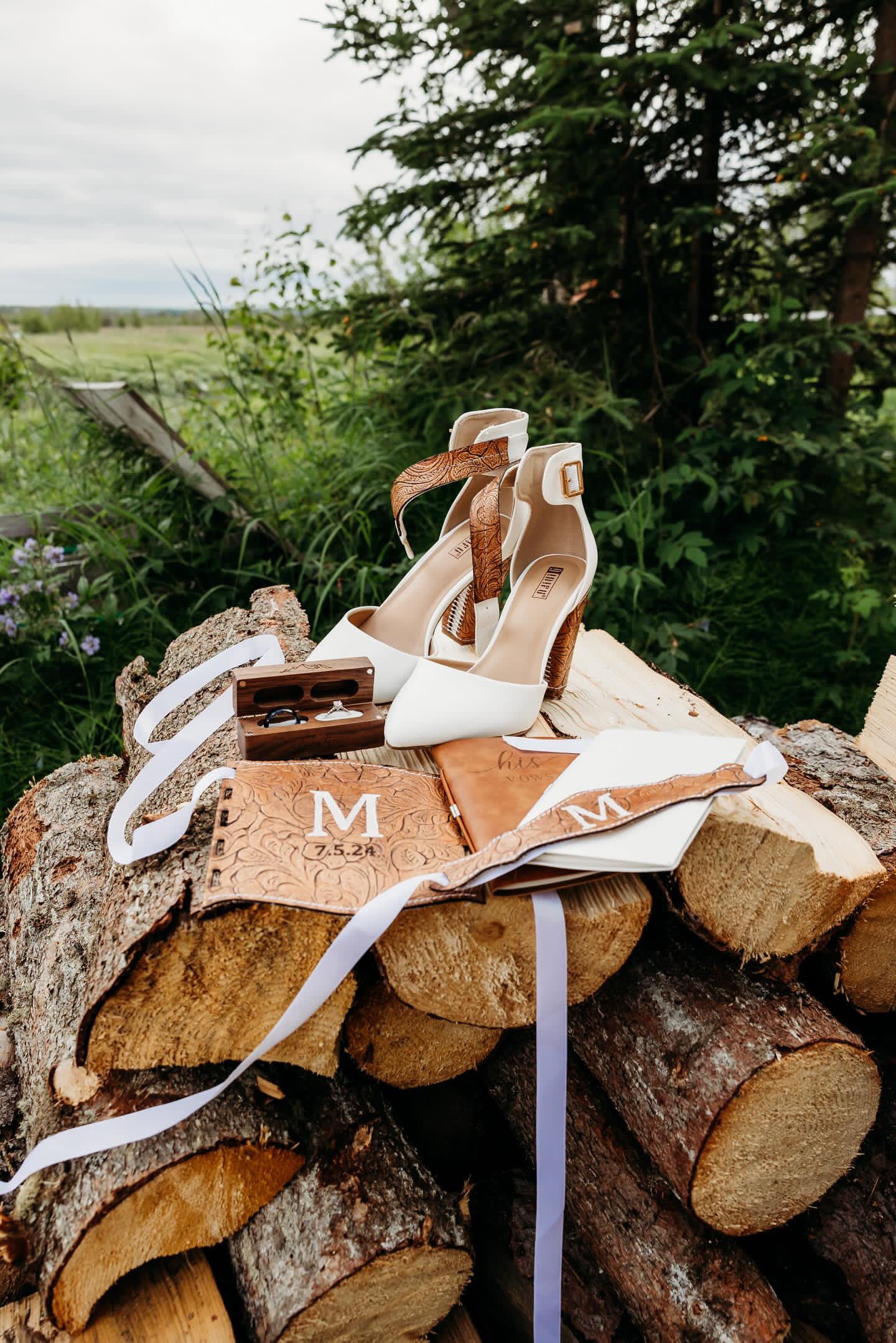 White closed toe heels