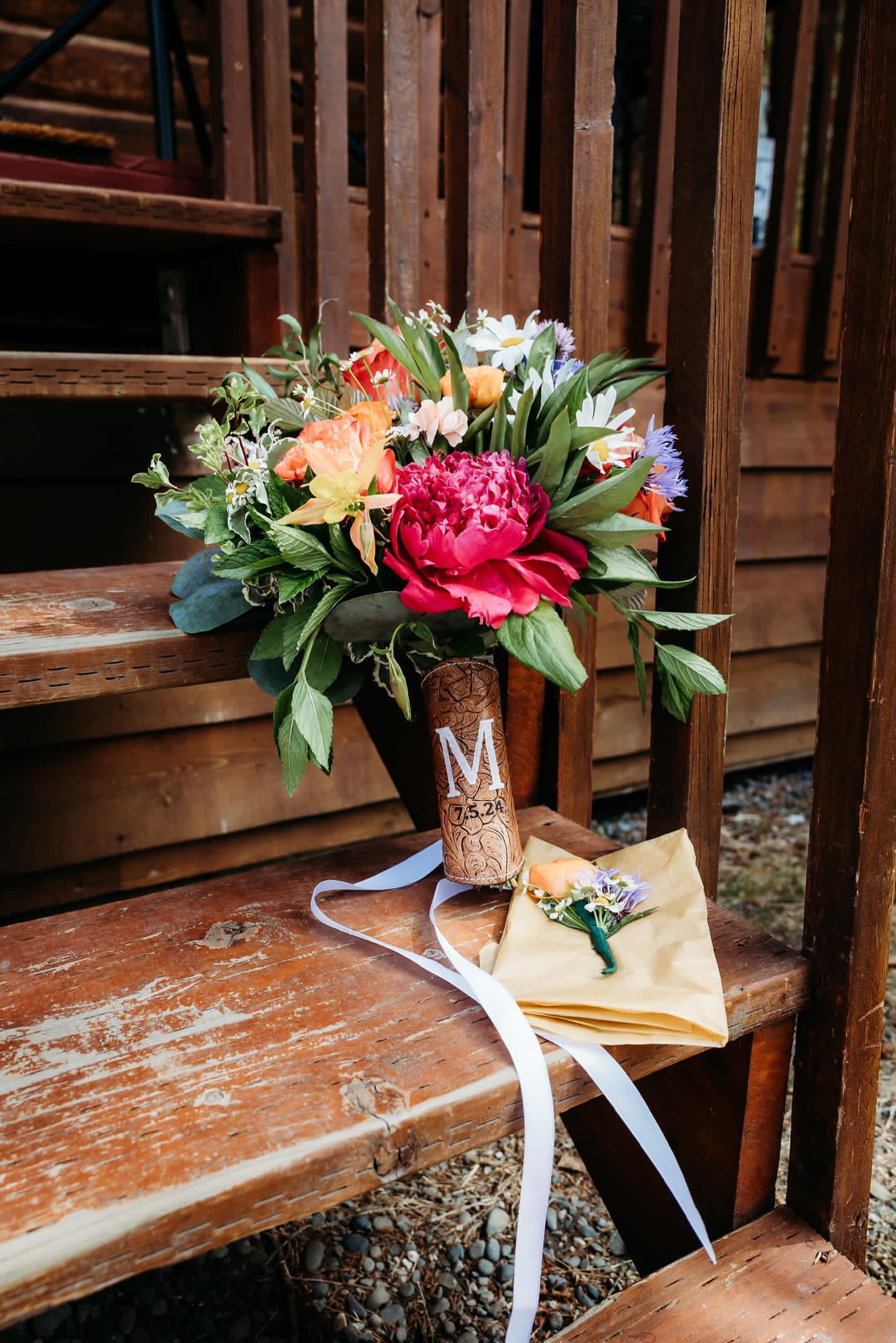 Bouquet Wrap With Letter Initial