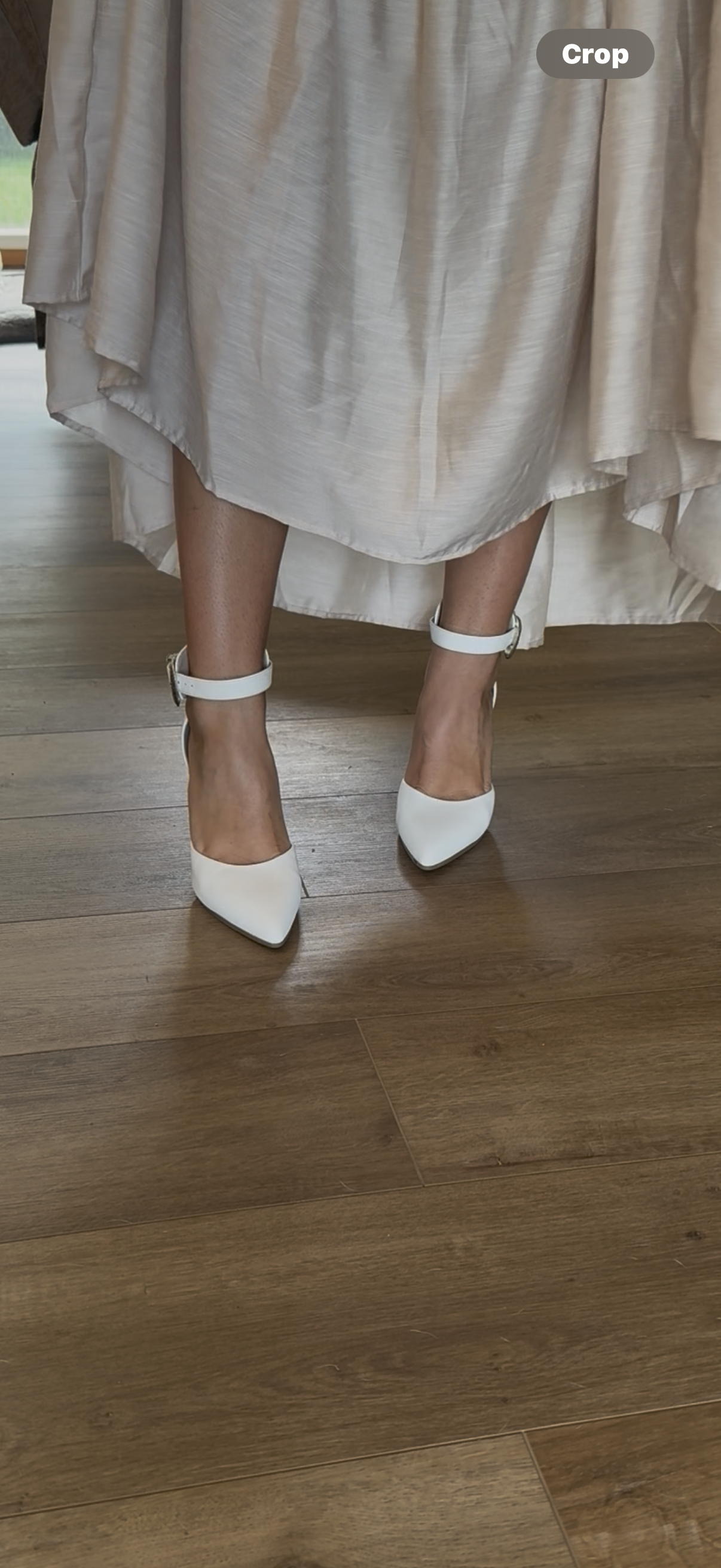 WHITE Closed toe heel with buckle no leather just as pictured!