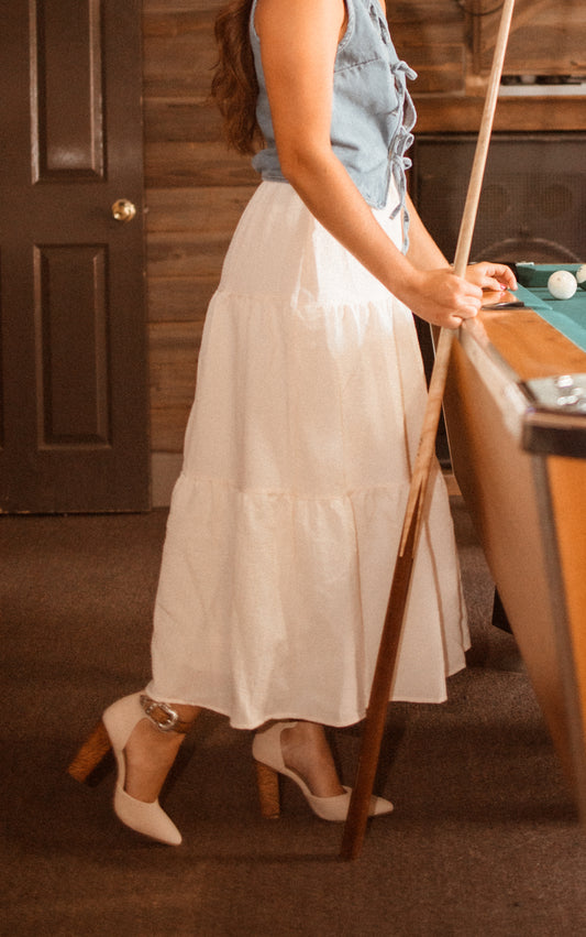 Nude Suede Closed Toe Heel With Buckle