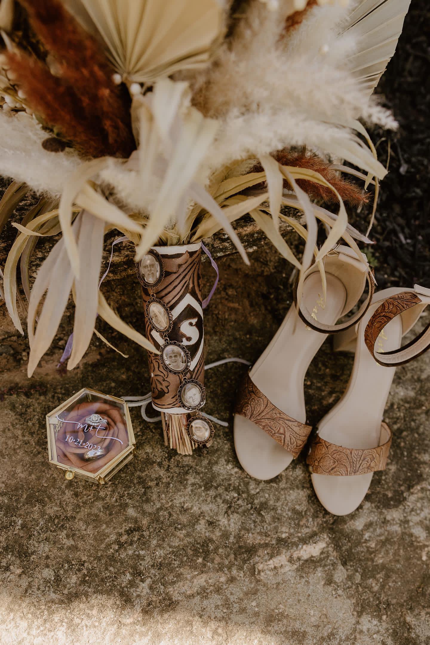 Tan heels with studs